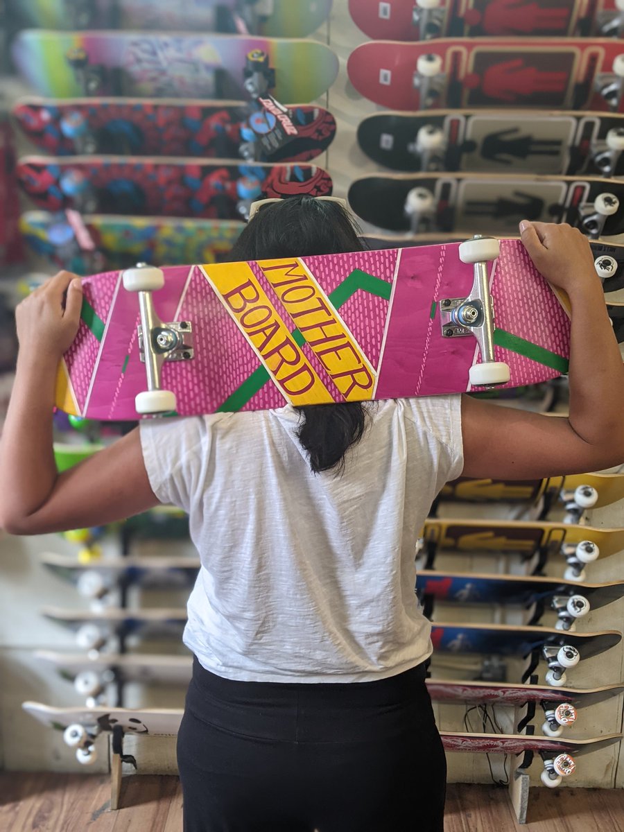 Ingalish's tweet photo. The way I see it, if you're gonna build your own skateboard, why not do it with some style? @BacktotheFuture @realmikefox @sohiptoronto @AboveGroundTO https://t.co/7Q3yQ7ZkQ0