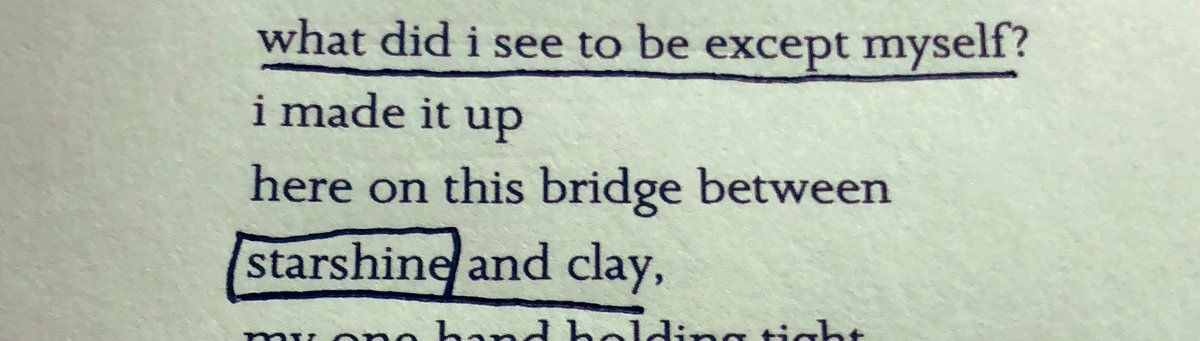 JonLawrence1116's tweet photo. Sitting with some Lucille Clifton poems from her amazing collection “Book of Light” and thinking about bridges of starshine and clay. I’ll chew on that image for a while. #poetry #bookoflight https://t.co/N4nM3VWVxq