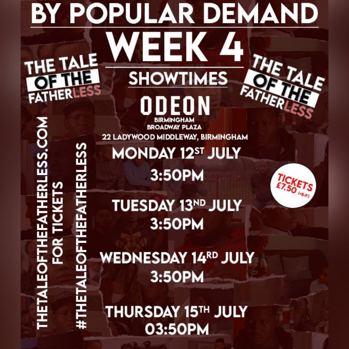 ChrisJae_Acts's tweet photo. Grateful to announce that #TheTaleOfTheFatherless film has been extended YET AGAIN due to popular demand ๐๐พ @ODEONCinemas
We still have no guarantee it will be extended for a 5th week so please don't delay in going.
Thanks again, โฌ๏ธ tickets via the link https://t.co/NgouIEfTCx https://t.co/FNYce3JDVB