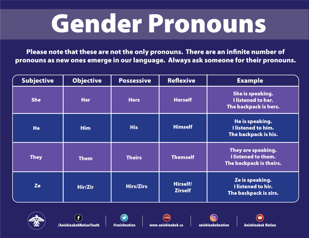 Anishinabek Nation Sur Twitter You Can T Always Know What Someone S Pronouns Are By Looking At Them Asking And Correctly Using Someone S Pronouns Is One Of The Most Basic Ways To Show