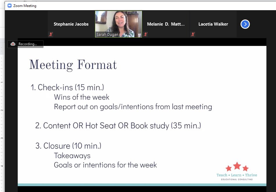 MsClassNSession's tweet photo. @DuganEDU sharing about the “Mastermind Meeting” 👩🏾💻🤔@LiteracyatWork #MYCI21 #MYCI #MindYourCoachingInstitute https://t.co/CfsaG5kf0T