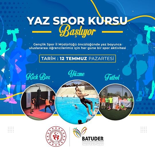 Batuder’de Spor zamanı...

Yaz boyunca uluslararası öğrencilerimiz için her güne bir spor aktivitesi.

#sporsagliktir
