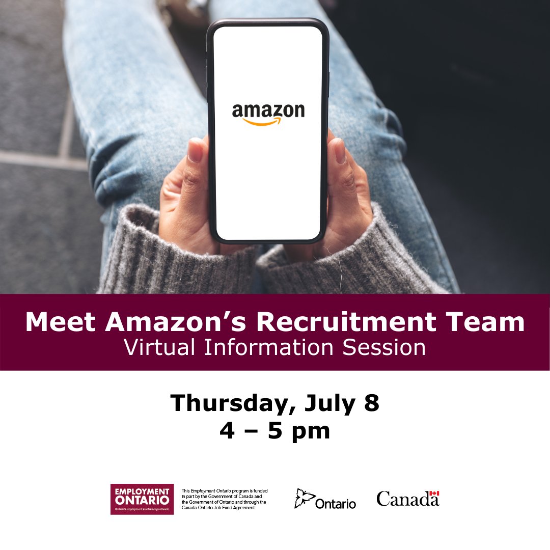 📦 Meet Amazon's Recruitment Team on Thursday, July 8 at 4pm. To register, log in to careerready.mohawkcollege.ca and click "Events/Workshops" (left side panel) > select the event on the calendar and register > check email for link to event. <a href="/amazonca/">Amazon Canada</a>