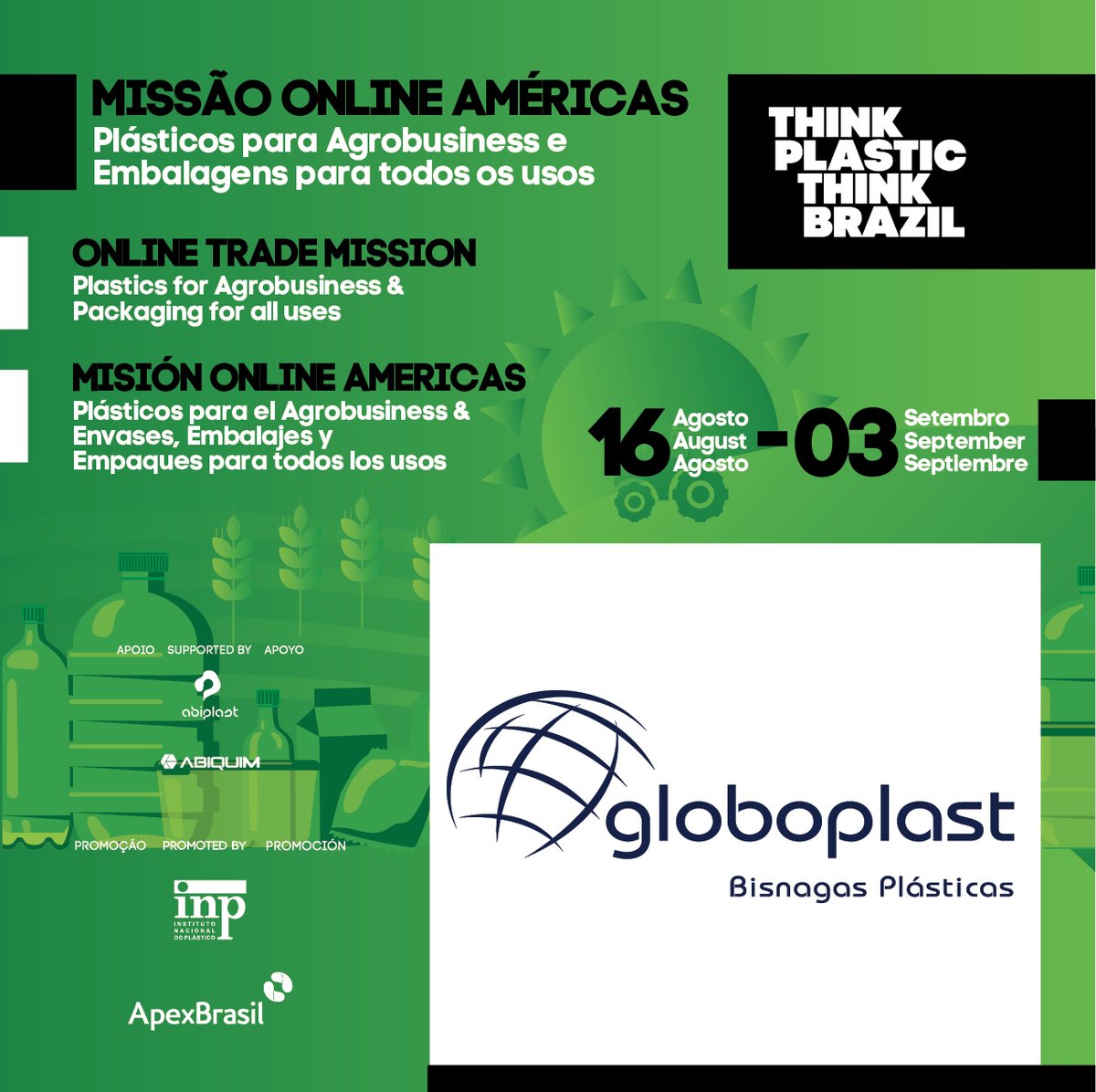 ThinkPlasticBr's tweet photo. Comprador Internacional: conheça nossas indústrias participantes
International Buyer: get to Know our participant companies
Comprador internacional: conozca nuestras industrias participantes
Globoplast https://t.co/ATcSau0NVj https://t.co/feQ6M8O02h