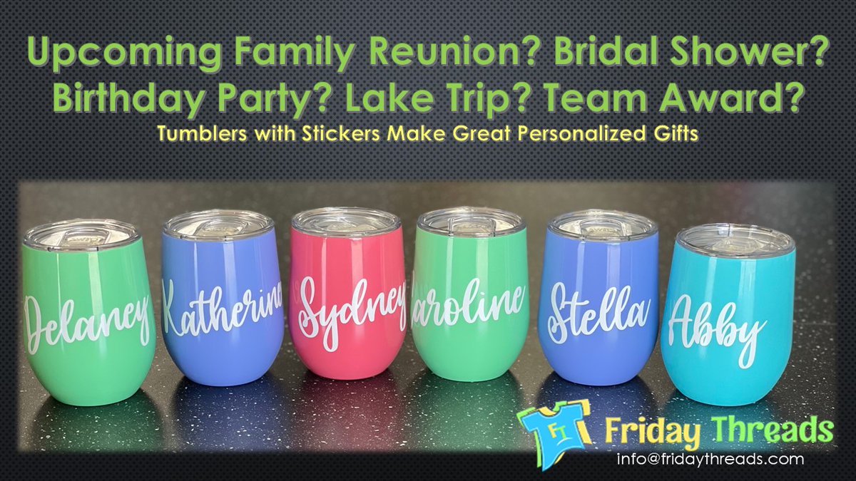 FridayThreads's tweet photo. Need a personalized gift for an upcoming event?  Friday Threads can help. 

Contact us for a quote for corporate, school or team gear!  All Local!
#FridayThreads #shopsmall #shoplocal #MasonOhio #DeerfieldTownship #Cincinnati #Mason https://t.co/Kr9FkxHada