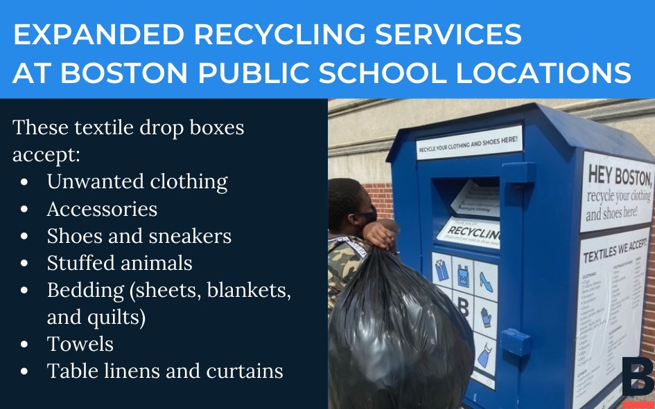 Boston Environment It S Zerowastewednesday Did You Know That Cityofboston Has 40 Drop Box Locations Citywide That Collect Clothing And Textiles Check Out The Newest Locations At 11 Bostonschools Learn More