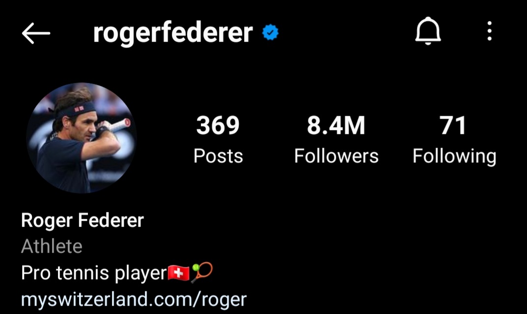 anaanya__'s tweet photo. the guy has 20 grand slams and all he writes in his bio is Pro tennis player. Pro??😭🤌🏻 https://t.co/v35B6TKN6U