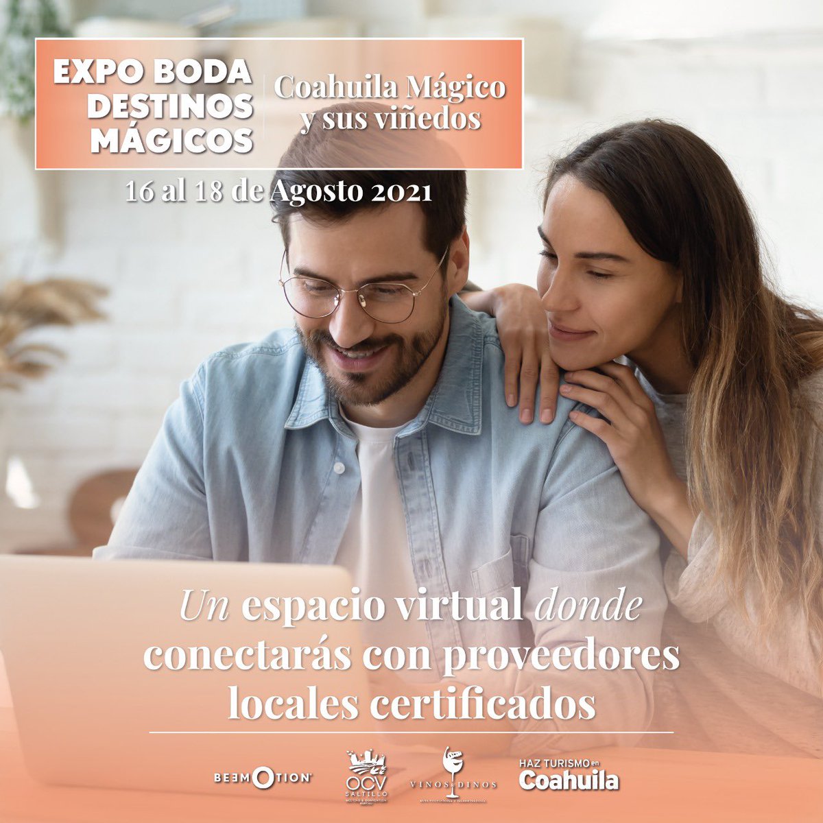 Coahuila's tweet photo. ⚠️ Regístrate a la Expo Boda Destinos Mágicos Edición Coahuila, 100% virtual. 

Descubre espectaculares sitios para realizar tu evento. 

👉🏼 Realiza tu registro en https://t.co/dm460b2Nc6

Más info: @Bemotionslw

¡Haz turismo responsable en Coahuila!

📲 https://t.co/GZnHIcXzub https://t.co/eBXuKDp2QN