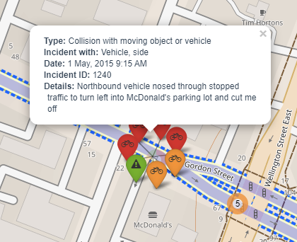 mcdonald_tru's tweet photo. Hello fellow cyclists of #Guelph Please feel free to add your incidents to https://t.co/BTNQopBvY6 #bikemaps especially if you had any injuries or damage! https://t.co/bSXn3mglnB