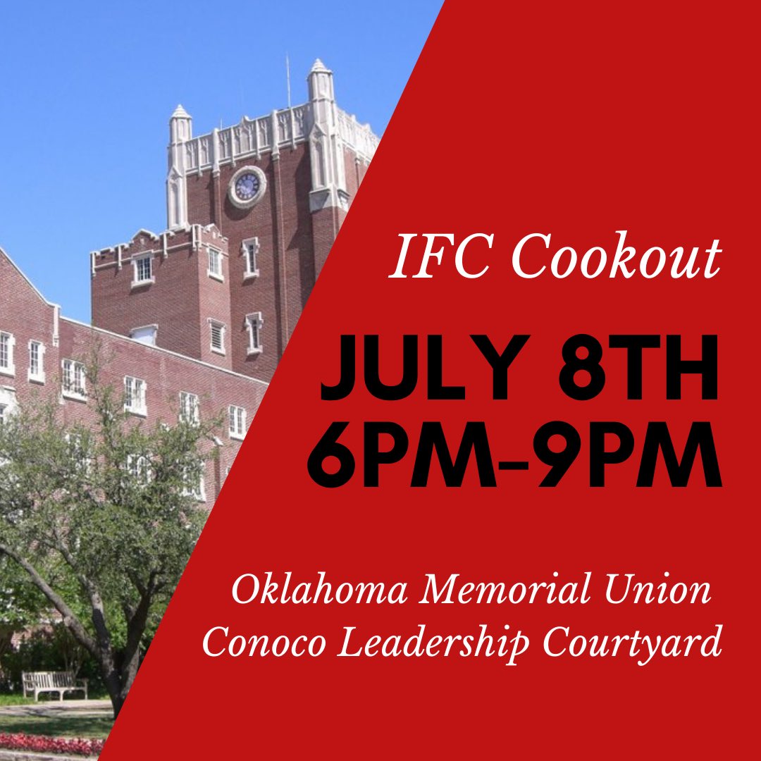 Tomorrow! IFC Recruitment cookout at the Conoco Leadership Courtyard of the Union. Come enjoy free food and meet other recruits and chapters!