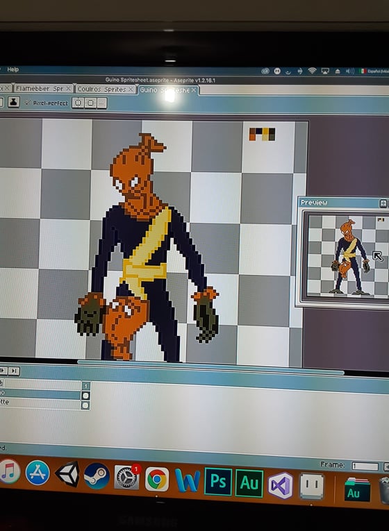 QGS_esp's tweet photo. ¿Les gusta la paleta de color de Guino?
Por cierto, ¿Manos verdes? SI/NO
#indiegame #indiedev #Indiegamedev #pixelart #pixeling #aseprite #unity #madewithunity #metroidvania https://t.co/lQ4mixyqYK