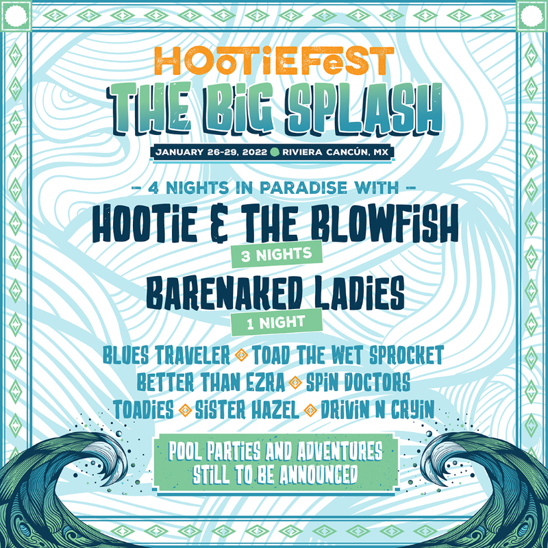 HootieTweets's tweet photo. Limited rooms remain for @hootiefest! Reserve your spot on the beach with Barenaked Ladies, Blues Traveler, Toad the Wet Sprocket and more! 🌊🌴🐡
All-inclusive packages are available at https://t.co/iidNtN1Spv