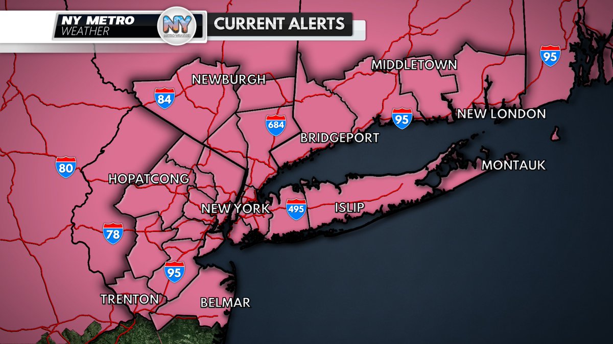 Severe Thunderstorm WATCH issued for the entire NYC metro area until 11:00PM. Not expecting storms to be as widespread &amp; impactful as yesterday, but the strongest storms will still be capable of producing strong winds, hail, and heavy rain through late this evening: