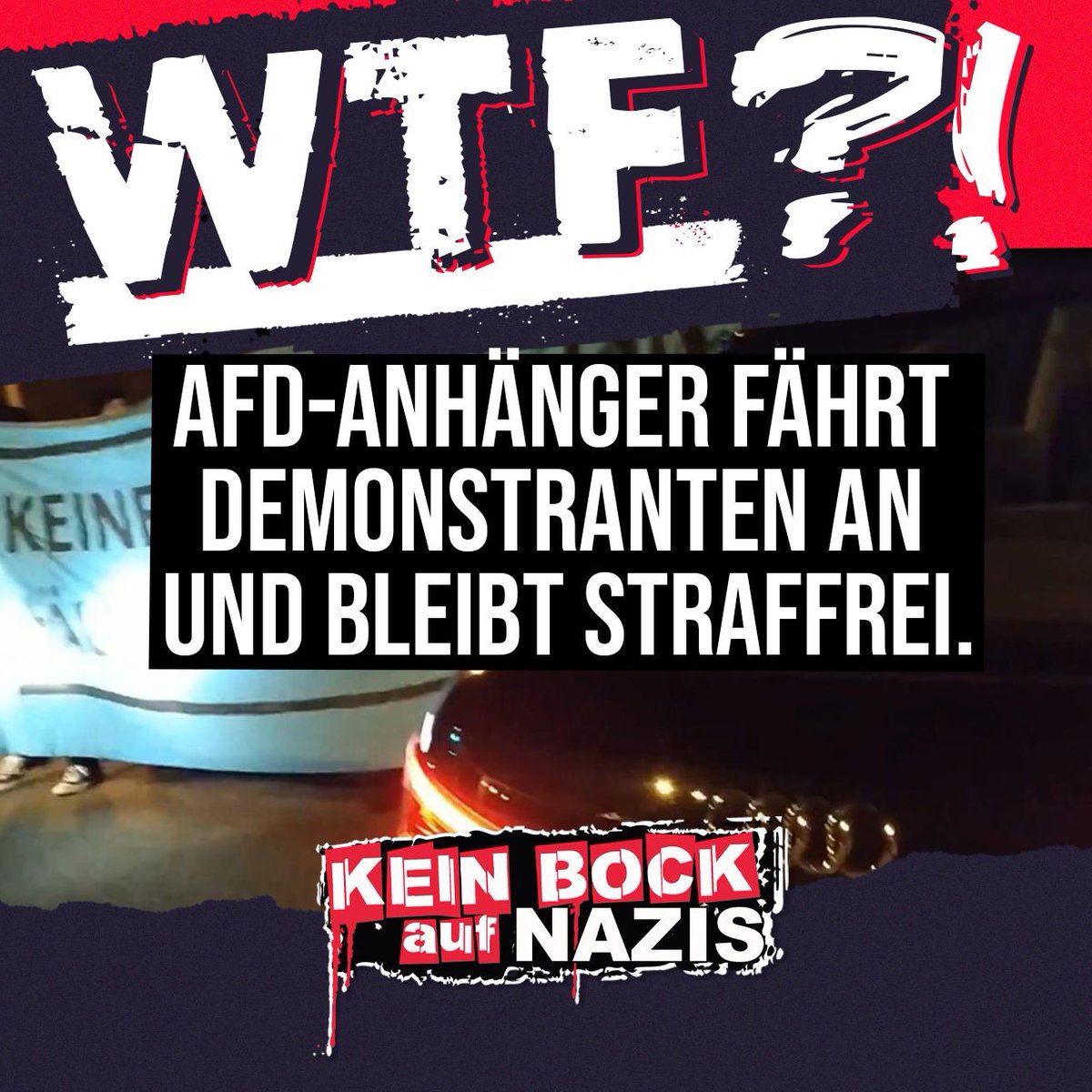 KeinBockAufNazi's tweet photo. WHAT THE FUCK?!🤬
Vor einer AfD-Veranstaltung im Oktober 2019 in Mülheim an der Ruhr ist ein AfD-Anhänger mit seinem Pkw in eine Sitzblockade von Gegendemonstrant*innen gefahren. Der Autofahrer bleibt straffrei. 😨

Ein gutes Statement dazu gibt es von @agr_essen #fckafd https://t.co/2i7gNNMPII