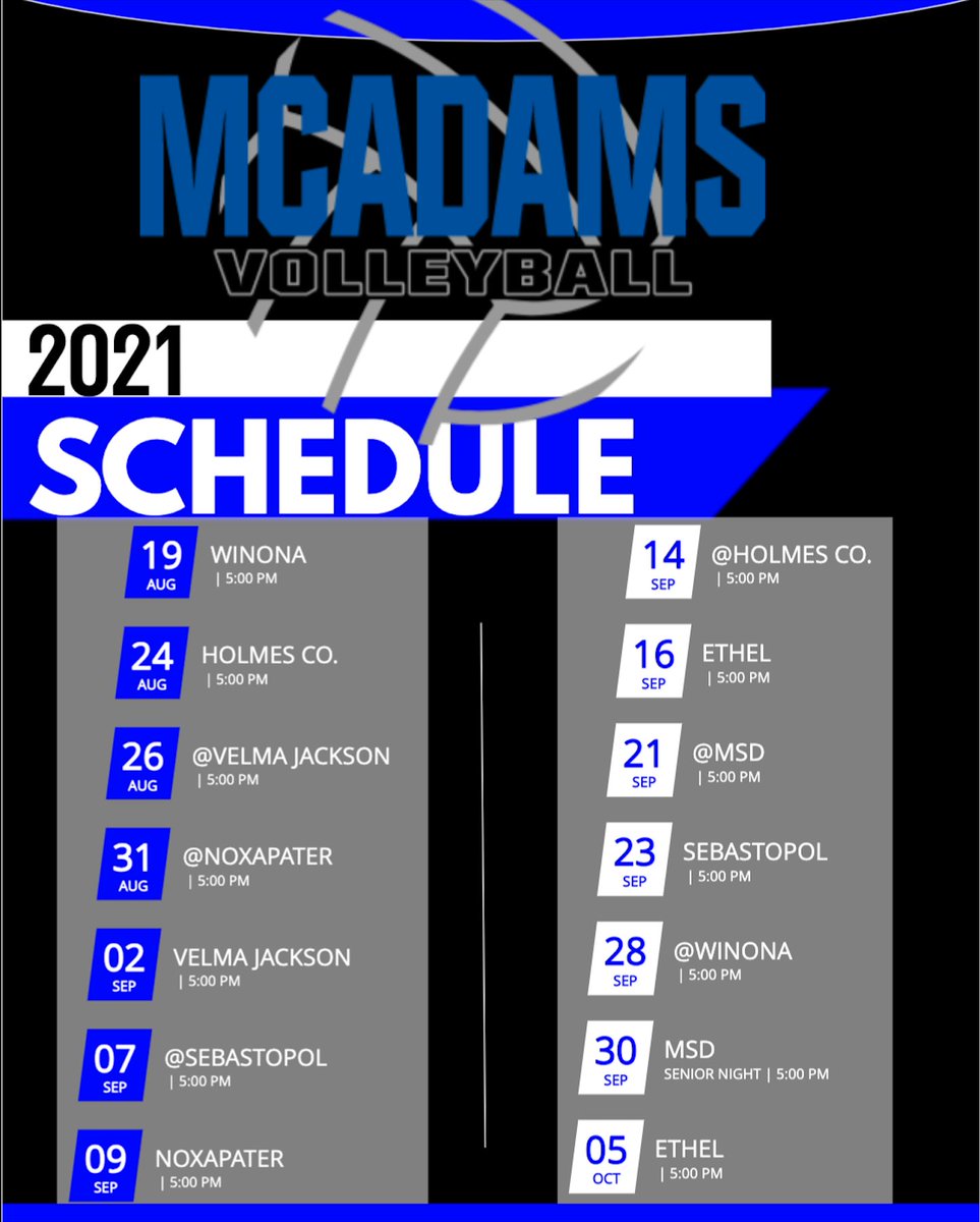 McAdamsBulldogs's tweet photo. Here are the 2021 Fall sports schedules for our BULLDOGS! #WEAREMCADAMS #FEARTHEDOGS🐶 #BULLDOGSSTRONG https://t.co/Ff4RSDLJgi