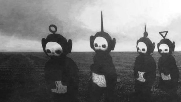 instgingapostle's tweet image. The teletubbies coming back home after experiencing the horrors of war