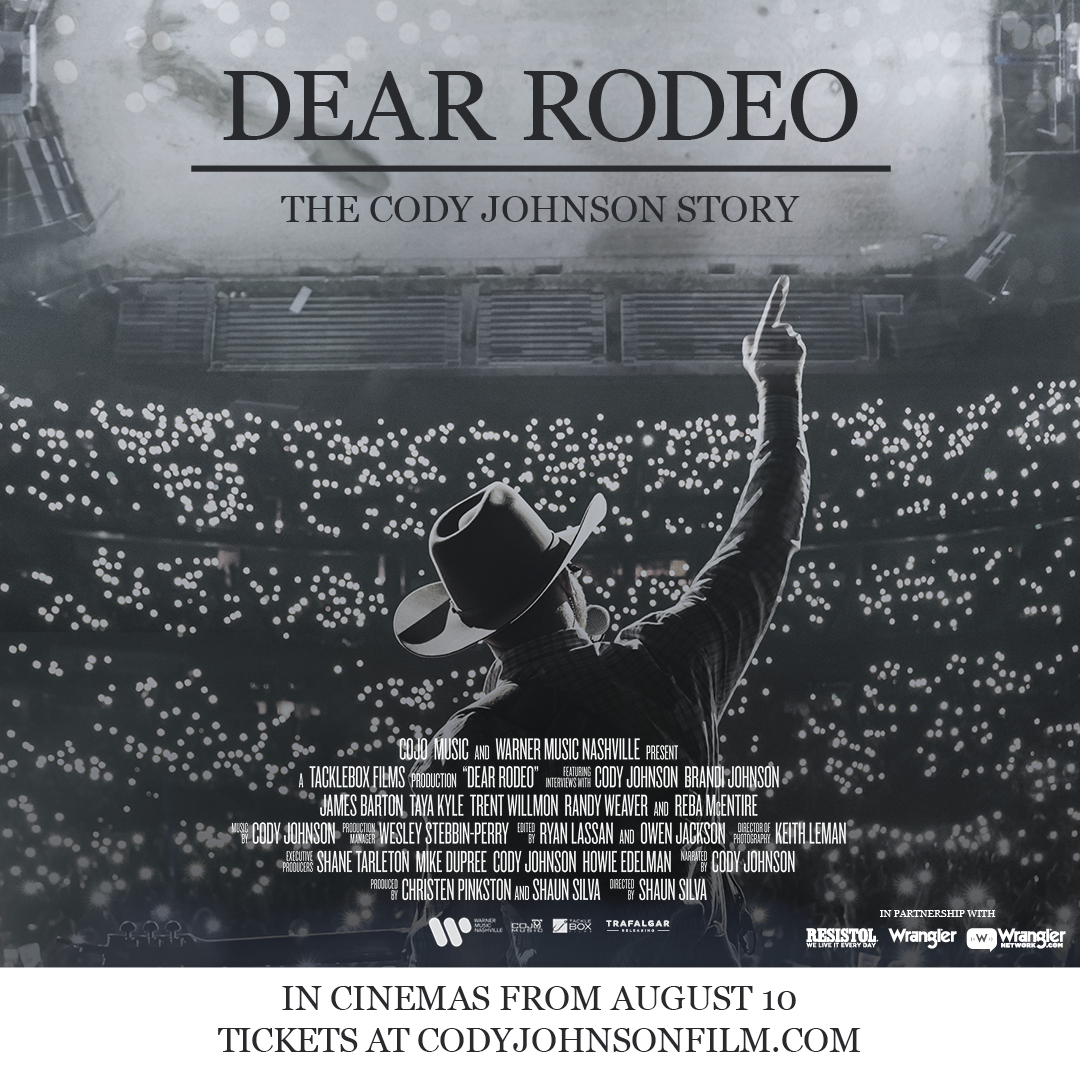 codyjohnson's tweet photo. #COJONation! I'm happy to announce that Dear Rodeo: The Cody Johnson Story will be showing in theaters across the nation, with limited screenings from August 10!

This brand new feature-length documentary recounts my journey from the dusty rodeo arenas of rural Texas https://t.co/sy1jvzYPtR