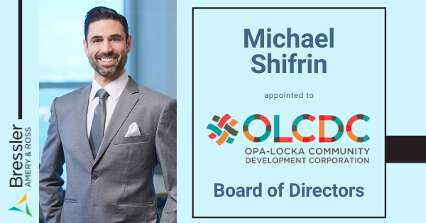 BresslerLaw's tweet photo. #Bressler’s Michael Shifrin was recently appointed to the @OLCDC Board of Directors. In his role, Michael will work to uphold the mission of the #OLCDC and support the Miami-Dade community. Congrats, Michael!
#Opalocka #Miami #MiamiDade #MDC #nonprofit #community #volunteer https://t.co/yQMZh0dXsJ