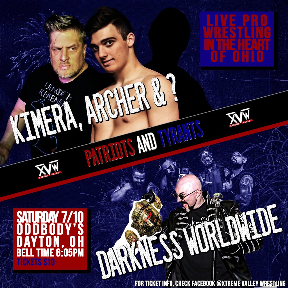 As announced yesterday, Kimera and Archer will take on @DavidBSpector and 2 <a href="/darknessworldw1/">darknessworldwide</a> members of his choosing!

Tickets: eventbrite.com/e/xvw-patriots…
