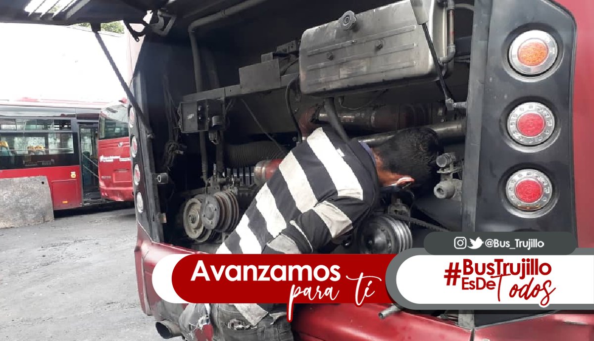 ▶️#Entérate 🗣️|| Mecánicos de nuestra empresa realizan trabajos de mantenimiento preventivo a las diferentes unidades de transporte, para velar a sí por el sano desplazamiento de los usuarios en las rutas establecidas.🚍

#TrujilloAmorYLealtad 🇻🇪 #RevolucionVictoriosa