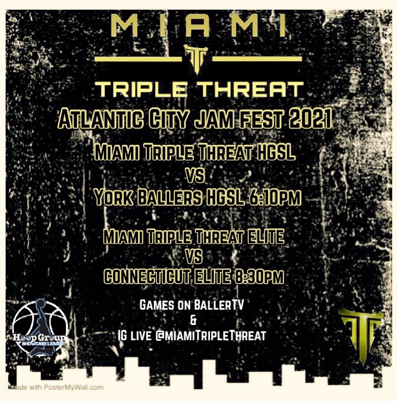 MIATripleThreat's tweet photo. Hyped for the beginning of live period‼️#ACJamFest @TheHoopGroup @HGSL_HoopGroup make sure to catch 👀 our games tonight on @BallerTV 📺💻 &amp; our IG live 📱 
Stay Tuned In 🔥🔥 #MiamiTripleThreat #atlanticcityjamfest #HGSL #LIVEPERIOD #Exposure #GottaLOVEit https://t.co/qk0mhYlNV7