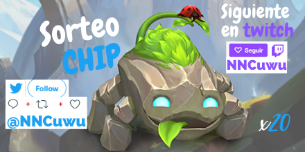 Da hogar a Chip antes que llegue la ruina😢

⚠️Pasos: 
✨Seguirme en Twitter + Fav + RT.
✨Dejar tu Riot ID + Nombre de Invocador y Servidor.

Sorteos acá y twitch con preguntas, sigue los streams: 
‼️ twitch.tv/nncuwu ‼️

 (Exclusivo para América el 31 Jul)
#LeaguePartner