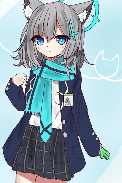 初描き シロコ可愛い ブルーアーカイブ 片翼 かたよく のイラスト