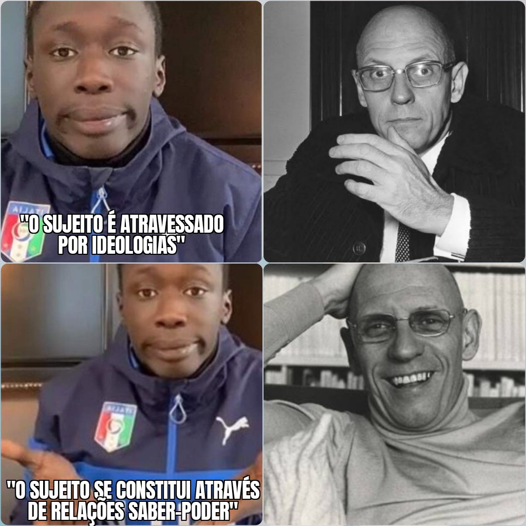 LabediscoUEFS's tweet photo. 🔥🤷🏽‍♂️

#labediscouefs #memefoucault #estudosdiscursivosfoucaultianos #corpo #discurso #foucault #descontinuidade #labedisco #foucault #estudosdiscursivosfoucaultianos #analisedodiscurso #discurso #sujeito #governamentabilidade #poder #corpoenunciado #descontinuidade #disciplina https://t.co/YMqW1LPqqB