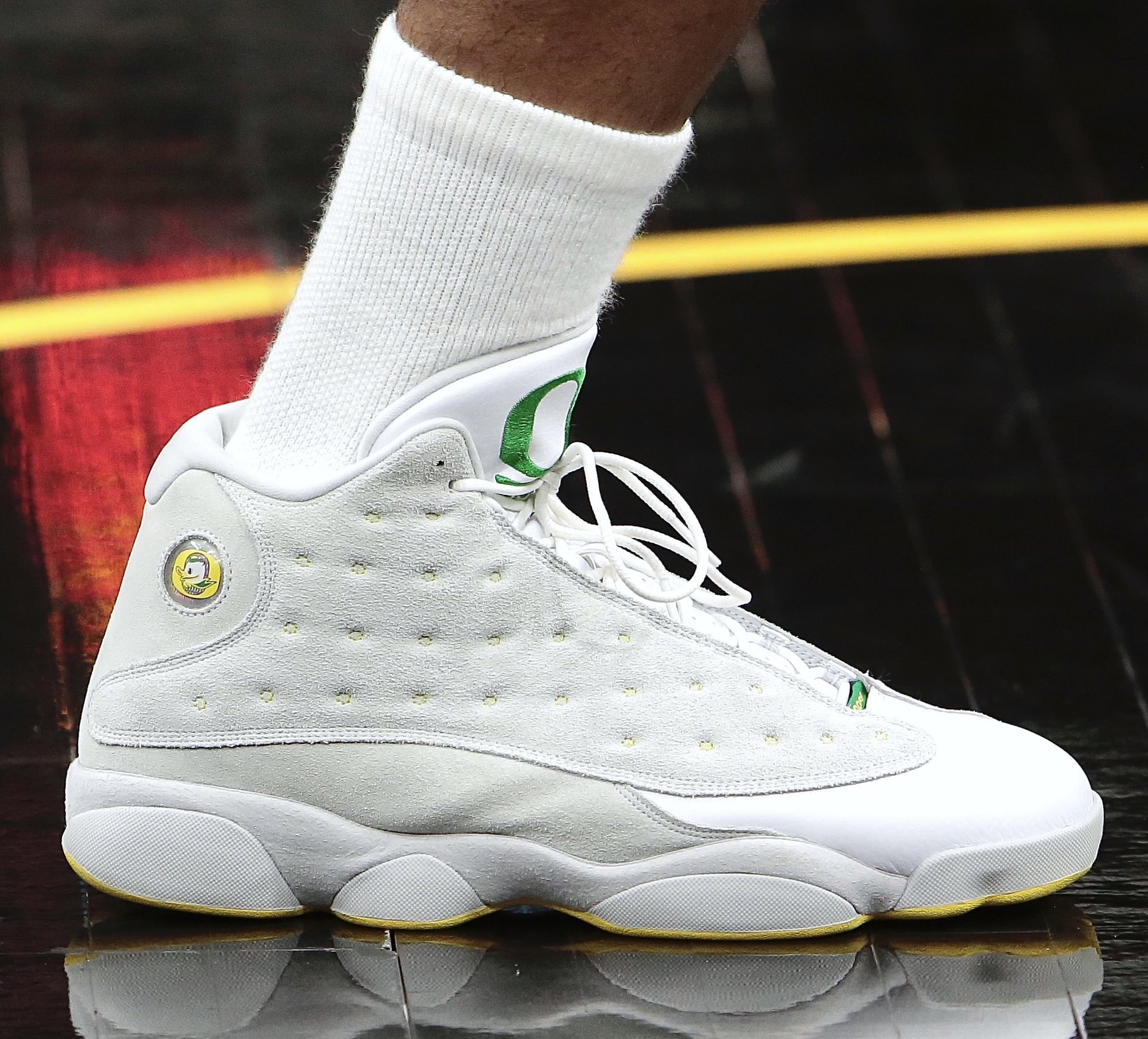 NBA KICKS on X PJ Tucker in the Jordan XIII Oregon F F at today s Finals practice NBAKicks ThatsGame https t AXt00sjAWq X
