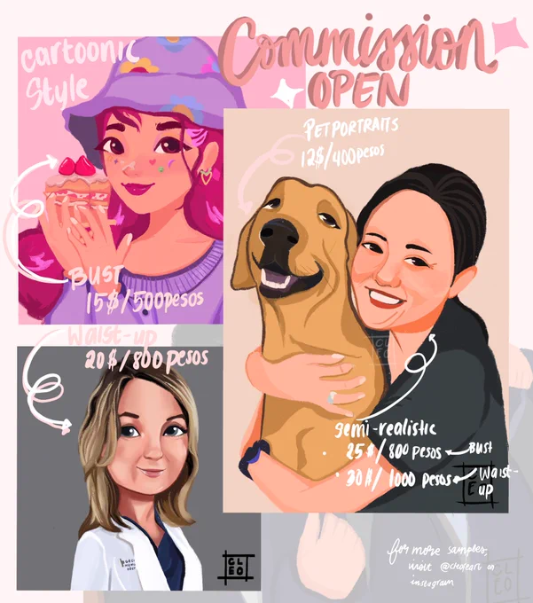 hi guys! I'm opening my emergency commission! there is a medical emergency here and I want to help my parents paying bills.

pls retweet! pls help me spread! 

I lowered my chibi prices for u guys !

#commissionsopen #commissionsopen 