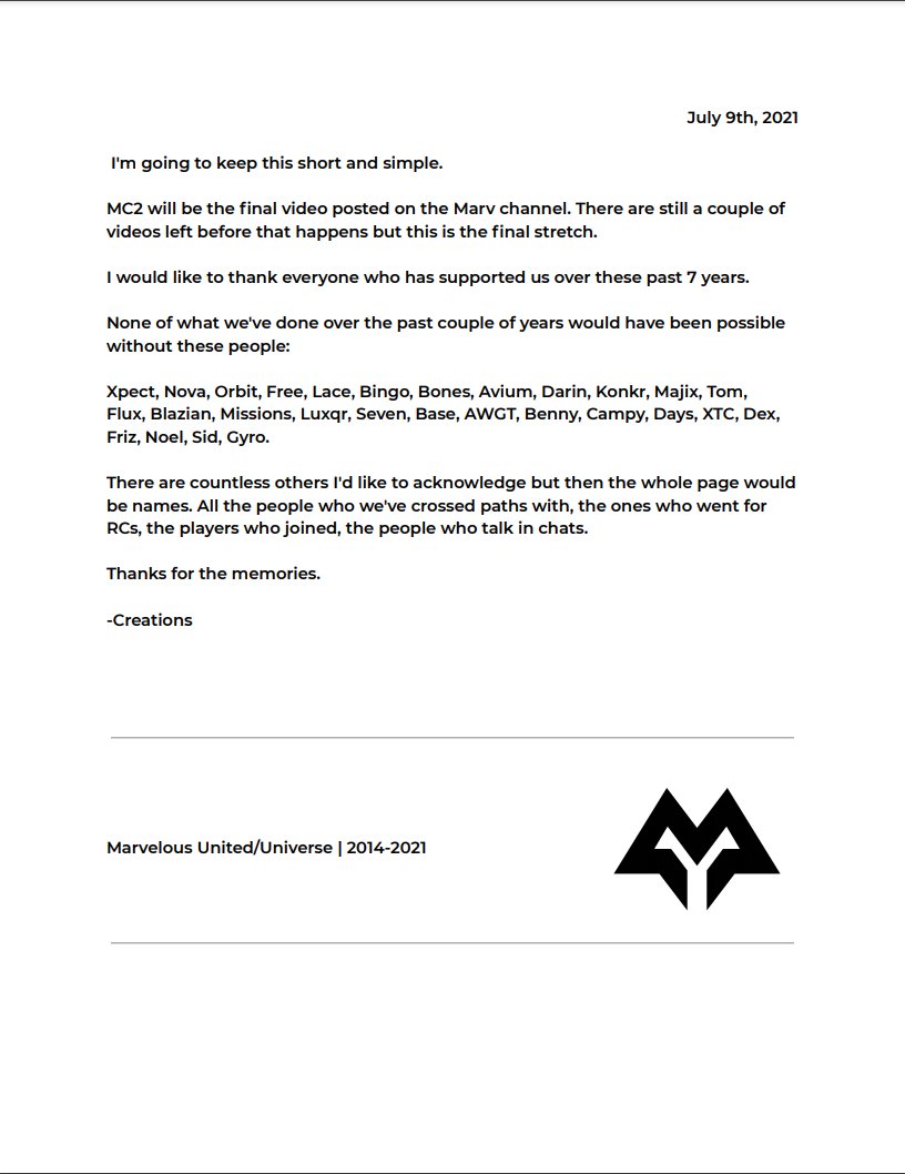 MarvUnited's tweet image. Thank You