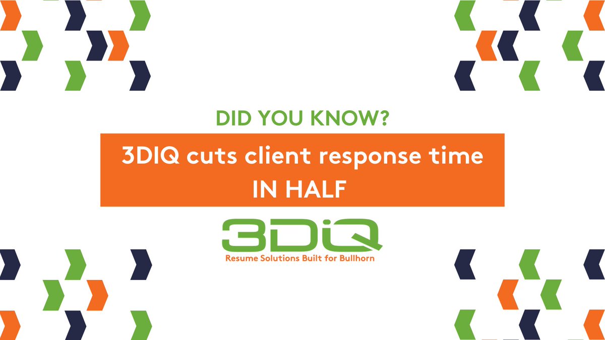 3DIQResumes's tweet image. Did you know? 📩 

3DIQ means no more wasted days waiting for client feedback. PLUS, 75% of feedback is submitted and received in one business day!

Ready to learn more?? Get started here: 3diq.com 

#clientresponse #resumehelp #recruitment