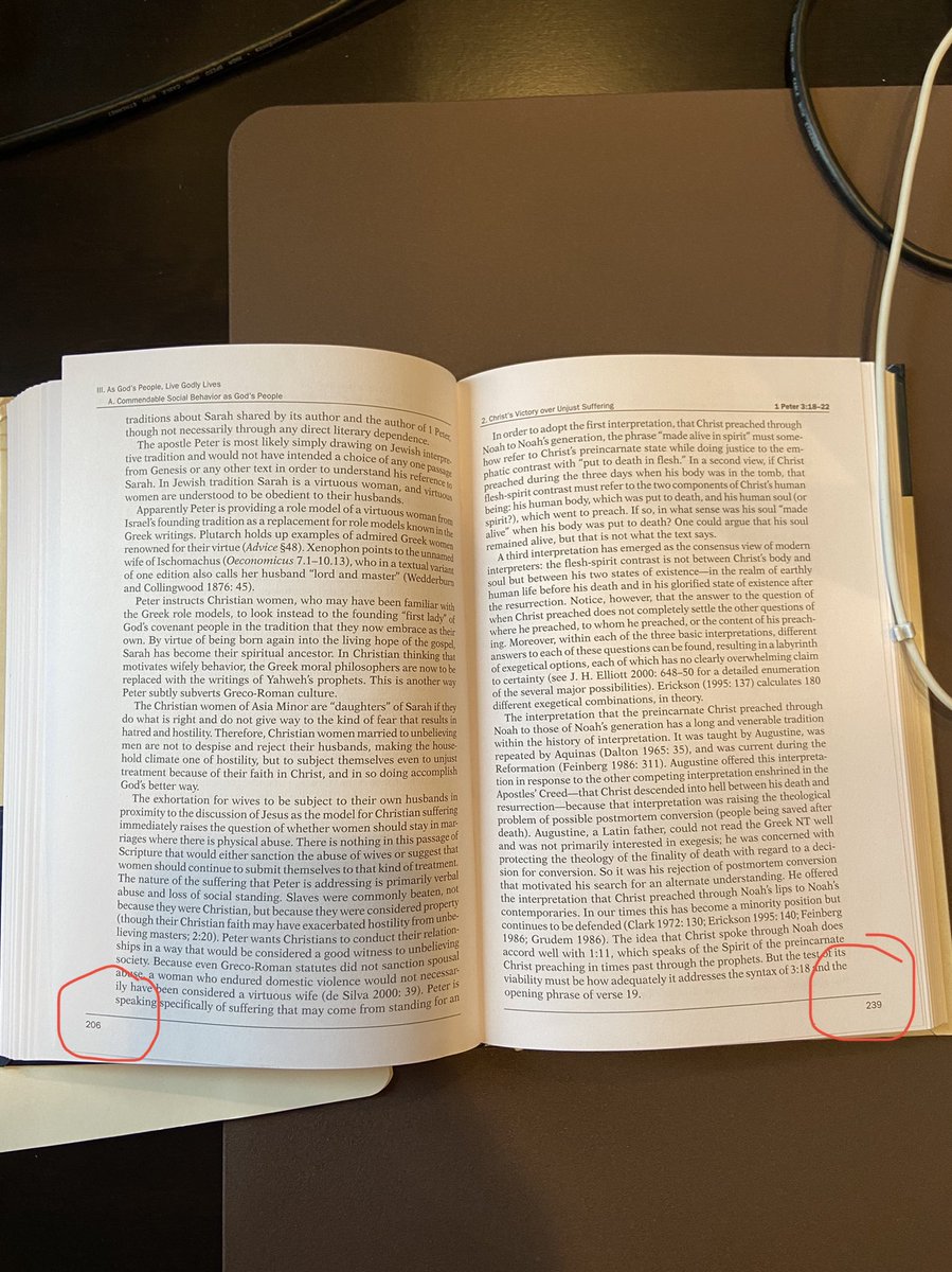 Stephenmee's tweet photo. Hey ⁦@BakerAcademic⁩, can you all do anything about the missing pages of my 1 Peter commentary?  It’s been fantastic… I don’t want to miss out on this “wives and husbands” section! https://t.co/gIc69sweaA