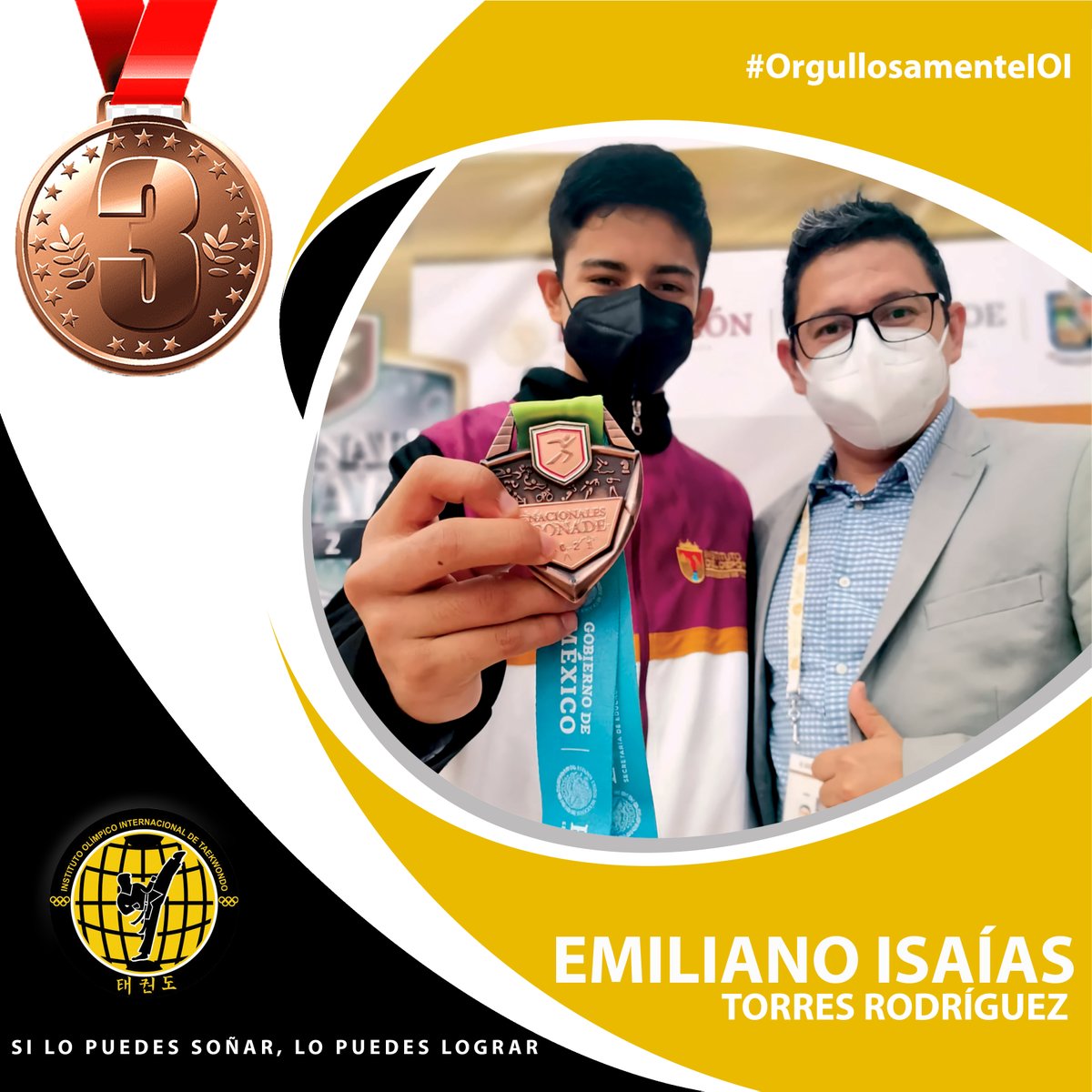 IOITKD's tweet photo. 💛🖤 🥋 🖤💛

Y llegó la cuarta medalla para nuestra institución en estos Juegos Nacionales @CONADE 2021. Gran trabajo en equipo de nuestro profesor Glimer de Léon y Emiliano Torres. ¡Felicidades por la presea de bronce!

#Chiapas #Taekwondo #FelizMiércoles #Miércoles https://t.co/GAX3BEKz8m