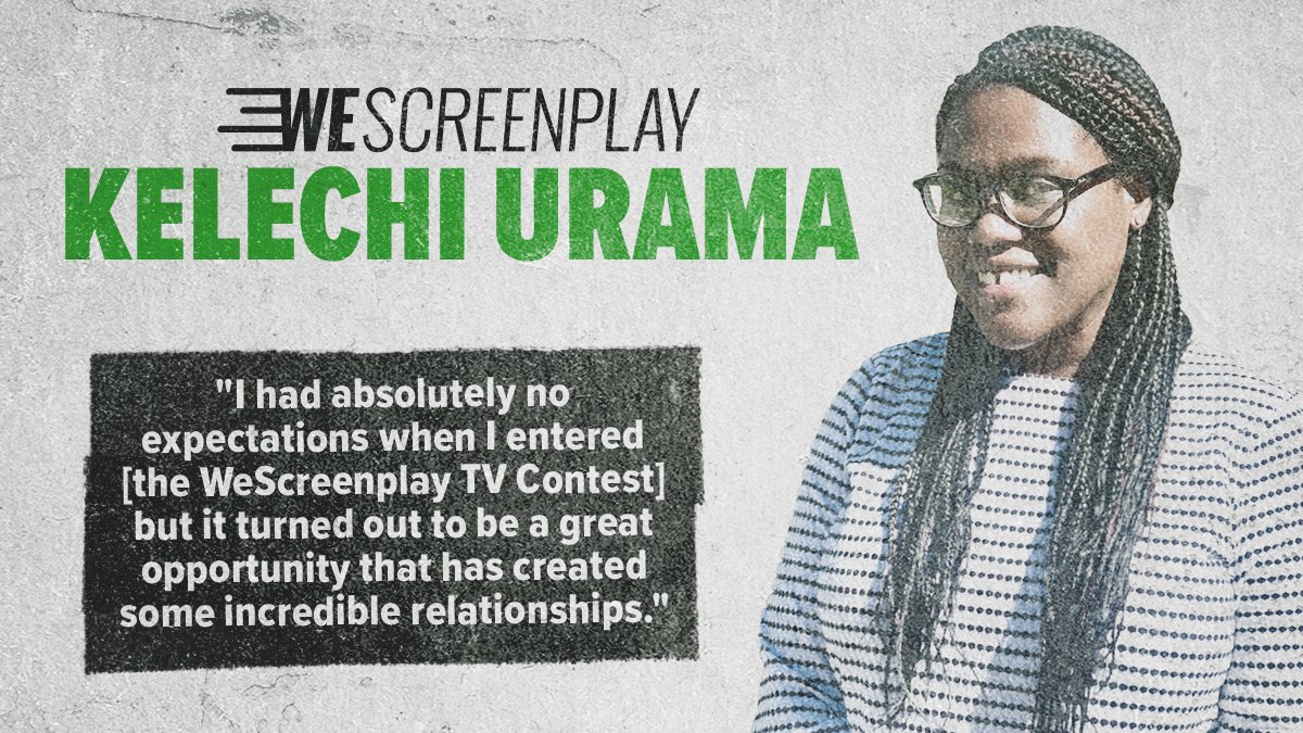 Kelechi won the WeScreenplay TV Pilot Competition in early 2021, and her winning script landed a deal with Party Over Here and CBS Studios! Congratulations, @kahlaychee! 

Our TV Pilot competition is currently open. Details: wescreenplay.com/wetv/
