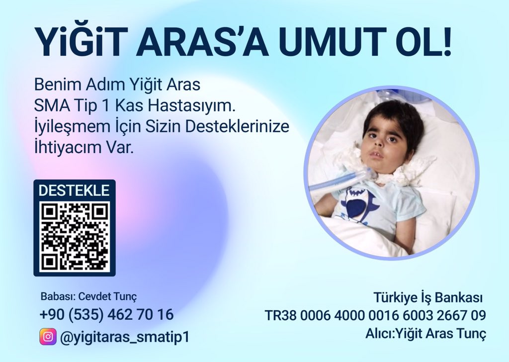 <a href="/haluklevent/">Haluk Levent ( Ahbap Ekibi )</a> Yiğit Aras bebek, 3 yaşında SmaTip1 hastası.. Lütfen Yiğit Aras’ın çıkmayan sesi olur musunuz.Sağlığına giden yolda onun ellerinden tutar mısınız🙏🙏 Valilik izinli  kampanyadır . <a href="/haluklevent/">Haluk Levent ( Ahbap Ekibi )</a>  <a href="/ahbap/">Ahbap</a>