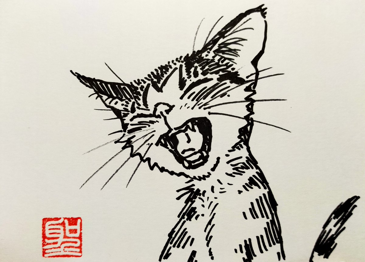 おはこんばんちはっっ!!!

今朝の一枚は猫画集「Cat Cuts」をブーストして買ってくださった方へのお礼として送らせていただいている中の一枚から。
https://t.co/YIceLTej4E #booth_pm 