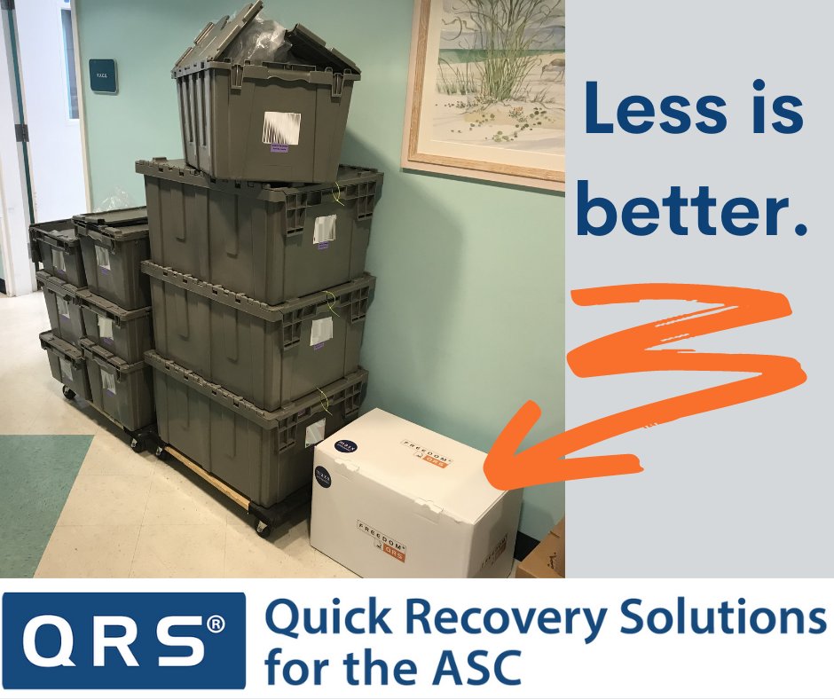 MaxxOrthopedics's tweet photo. 10 totes (the other guys) vs. 1 box (QRS). Using QRS, everything your team needs for one case is delivered “just in time” and in just one box. #QRS #orthopedics #ASC #outpatient #solutions https://t.co/vL32MdeOKJ
