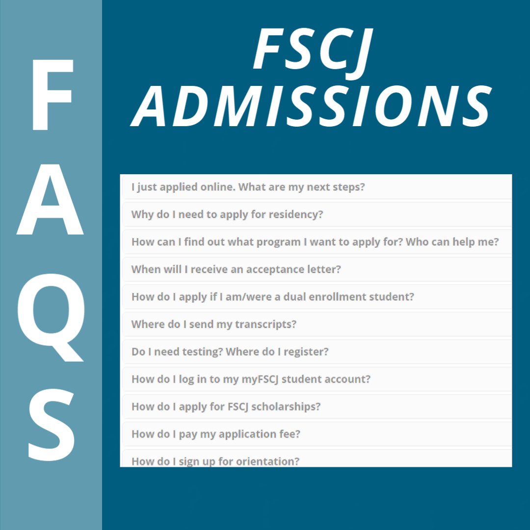 FSCJ on Twitter "We know you have a lot of questions as you begin the
