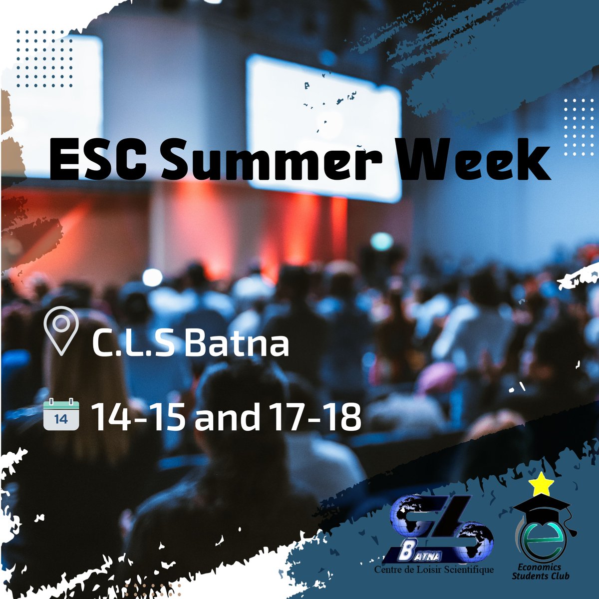 escofficial05's tweet photo. مفاجأتنا اليوم🎉تحمل عنوان ESC SUMMER WEEK "الأسبوع الصيفي لنادي طلبة الاقتصاد"والذي سيكون عبارة عن ورشات وأنشطة تعليمية في مجال التطوع والمقاولاتية وبصفة حضورية طيلة 4 أيام📆
نضع بين أيديكم استمارة التسجيل https://t.co/TkTBAcIPUf
لا تفوتوا هذه الفرصة
#ESC_SUMMER_WEEK
#ESC_Alumni https://t.co/1Up8ZPei68