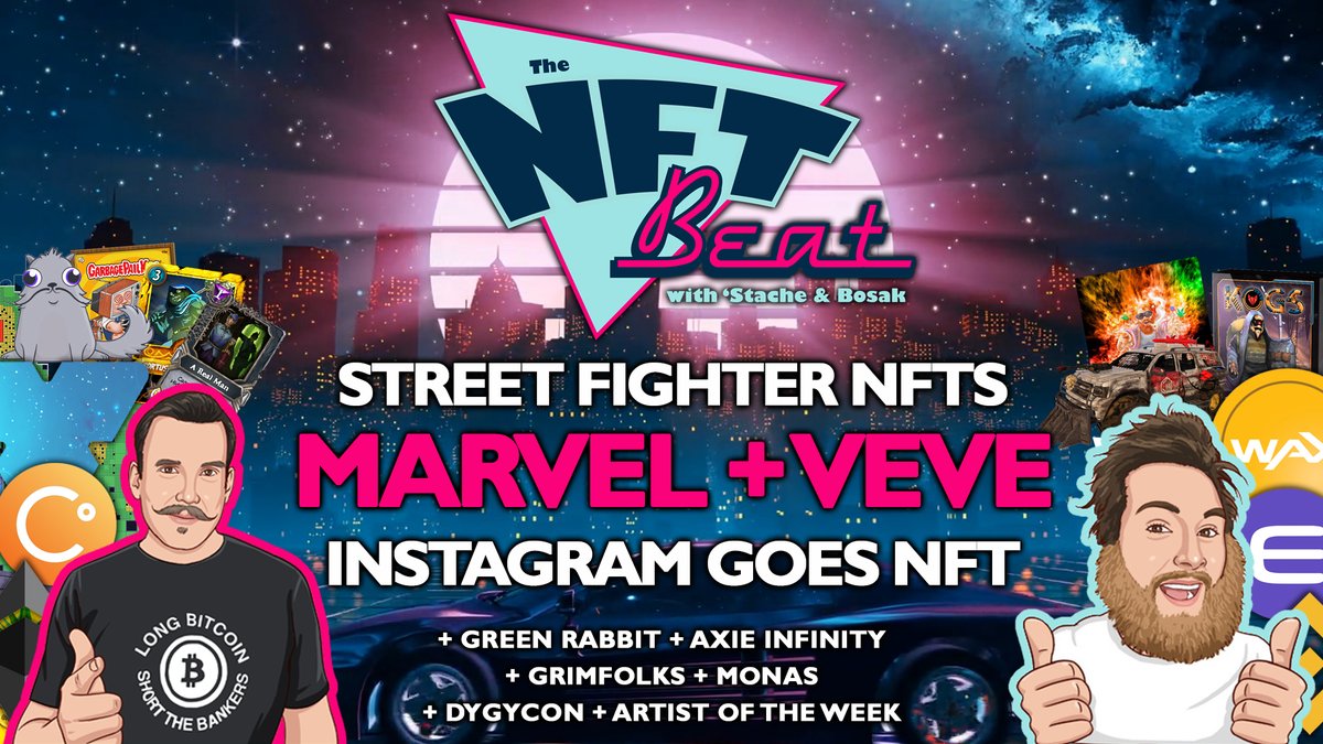'Stache (@cryptostache) on Twitter photo 🚨 This week Kenn & I talk about the official <a href="/Marvel/">Marvel Entertainment</a> & <a href="/veve_official/">VeVe | Digital Collectibles</a> partnership.
We also discuss <a href="/StreetFighter/">Street Fighter</a>, <a href="/instagram/">Instagram</a>, <a href="/GreenRabbitGame/">Green Rabbit</a>, <a href="/AxieInfinity/">Axie Infinity</a>, <a href="/FolksGrim/">GrimFolks</a>, <a href="/MonasNFT/">Monas</a>, our Artist of the Week <a href="/gariebo/">Alex Gallego✏️</a> & more!
👀 now 👉 cryptostache.com/2021/07/07/the…
#MARVELxVeVe #NFTs 🚨 This week Kenn & I talk about the official <a href="/Marvel/">Marvel Entertainment</a> & <a href="/veve_official/">VeVe | Digital Collectibles</a> partnership.
We also discuss <a href="/StreetFighter/">Street Fighter</a>, <a href="/instagram/">Instagram</a>, <a href="/GreenRabbitGame/">Green Rabbit</a>, <a href="/AxieInfinity/">Axie Infinity</a>, <a href="/FolksGrim/">GrimFolks</a>, <a href="/MonasNFT/">Monas</a>, our Artist of the Week <a href="/gariebo/">Alex Gallego✏️</a> & more!
👀 now 👉 cryptostache.com/2021/07/07/the…
#MARVELxVeVe #NFTs