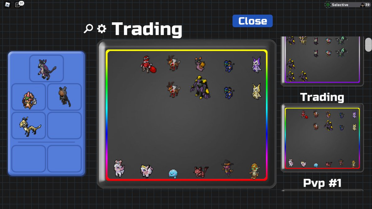 SelectiveDog's tweet image. Trading these! Mostly looking for Sa pvp odasho or Sa pvp gwurm would be fine. (Doesnt have to be tp trained) #LoomianLegacy 
-Bottom row are gleams.
-One poochrol is pvp and the other is sa 40x5? 
-Mutagon is Pure nimble
Thanks!