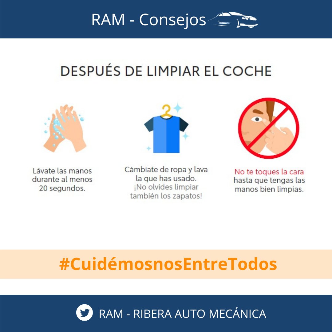 RamRibera's tweet photo. Recuerda desinfectar tu auto, especialmente las zonas de mayor riesgo para evitar contagios✨🚘✨
Cuidémonos y cuidemos de los demás😉

#JuntosSaldremosAdelante
#RAM https://t.co/oUKgaNxIu1