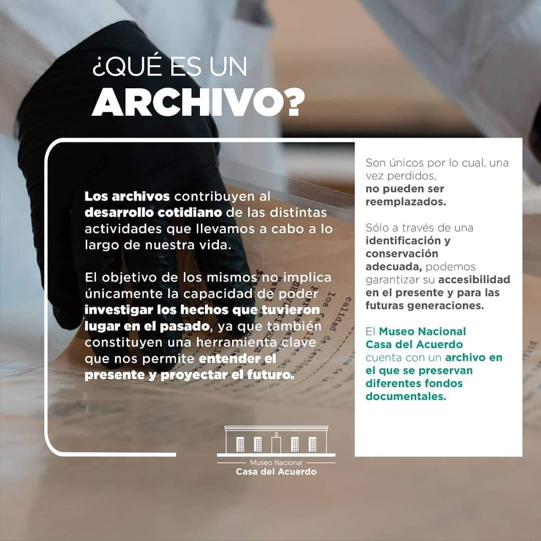 Los archivos cumplen un rol vital para todos los ciudadanos y ciudadanas, ya que son pruebas de los sucesos ocurridos en el pasado que nos permiten entender nuestro presente.

¿Qué son los archivos? 🤓 Descubrílo en este posteo. 

Fuente: ICA. International Council on Archives