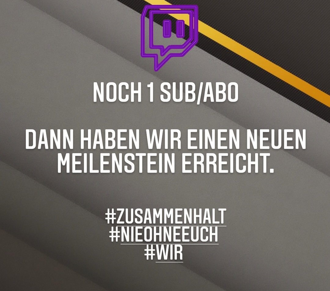 AmnorGaming's tweet photo. Nur noch ein sub/Abo dann haben wir den nächsten Meilenstein erreicht.😇😇

#miteuch
#zusammen 
#zusammenhalt 
#team
#streaming https://t.co/qxwVCSCD80