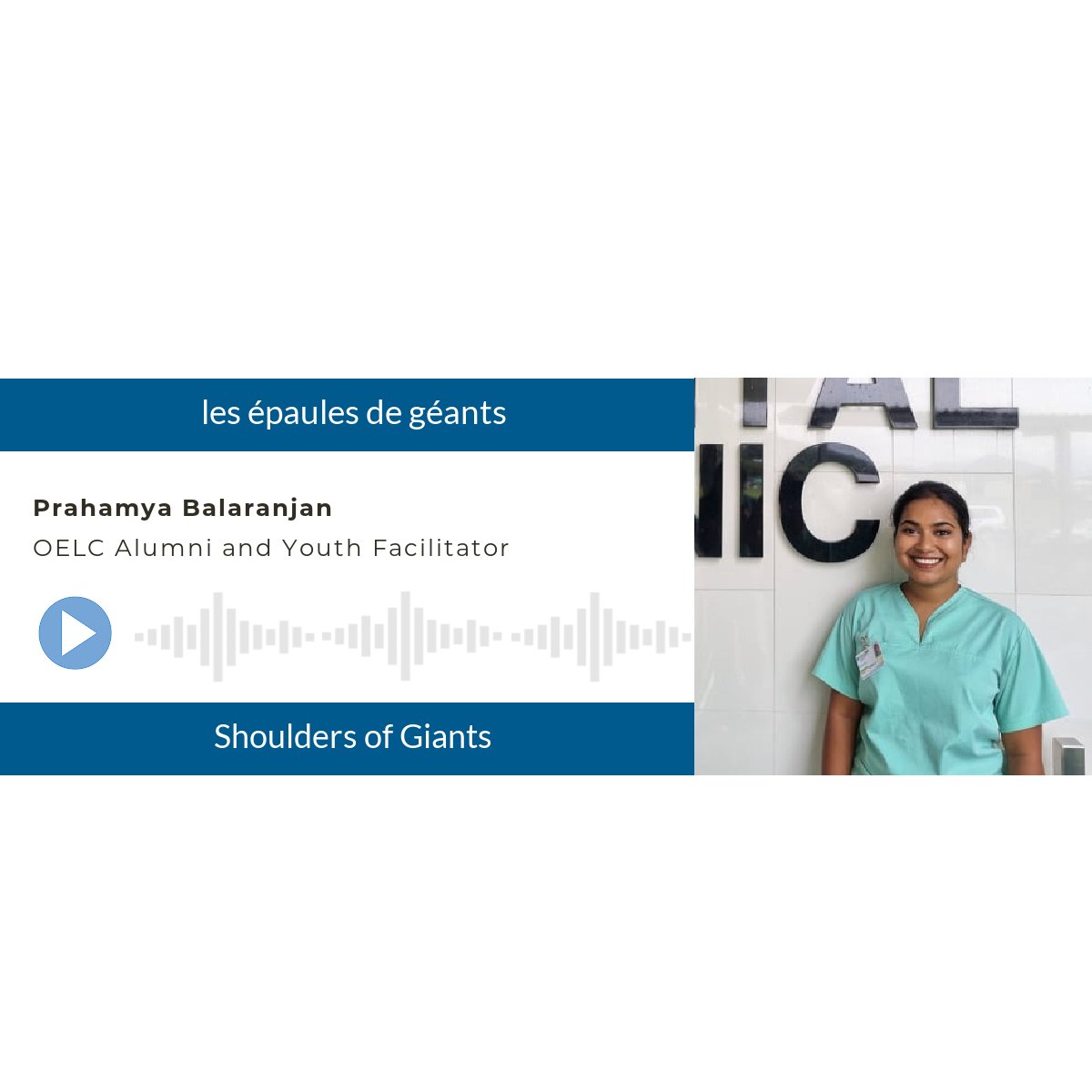 New podcast episode alert! Prahamya Balaranjan, OELC Alumni and Youth Facilitator discusses how OELC impacted her career choices, work / life balance and why she feels OELC must continue its mission in the future. Listen now: oelccaso.buzzsprout.com/638992/8803514…