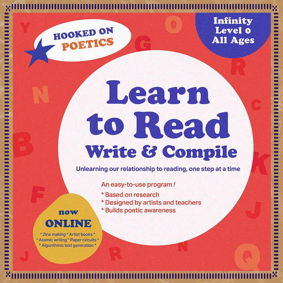 sfpc's tweet image. Introducing Reading, writing &amp;amp; compiling with @netabomani @ginkgogab @sprawlingtext @qijie @eilatann Kenlynn Albright &amp;amp; Chang Yuchen. Apply by 7/17.  Together we will explore artist books, asemic writing, dirty data, paper circuits &amp;amp; zines! sfpc.io/cocoon/program…