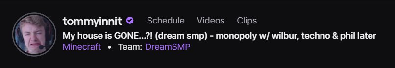 fanartofmcyt's tweet image. Tommmmy changed his title! He will be playing with Techhnooo, Willburrr, and Filza later on!