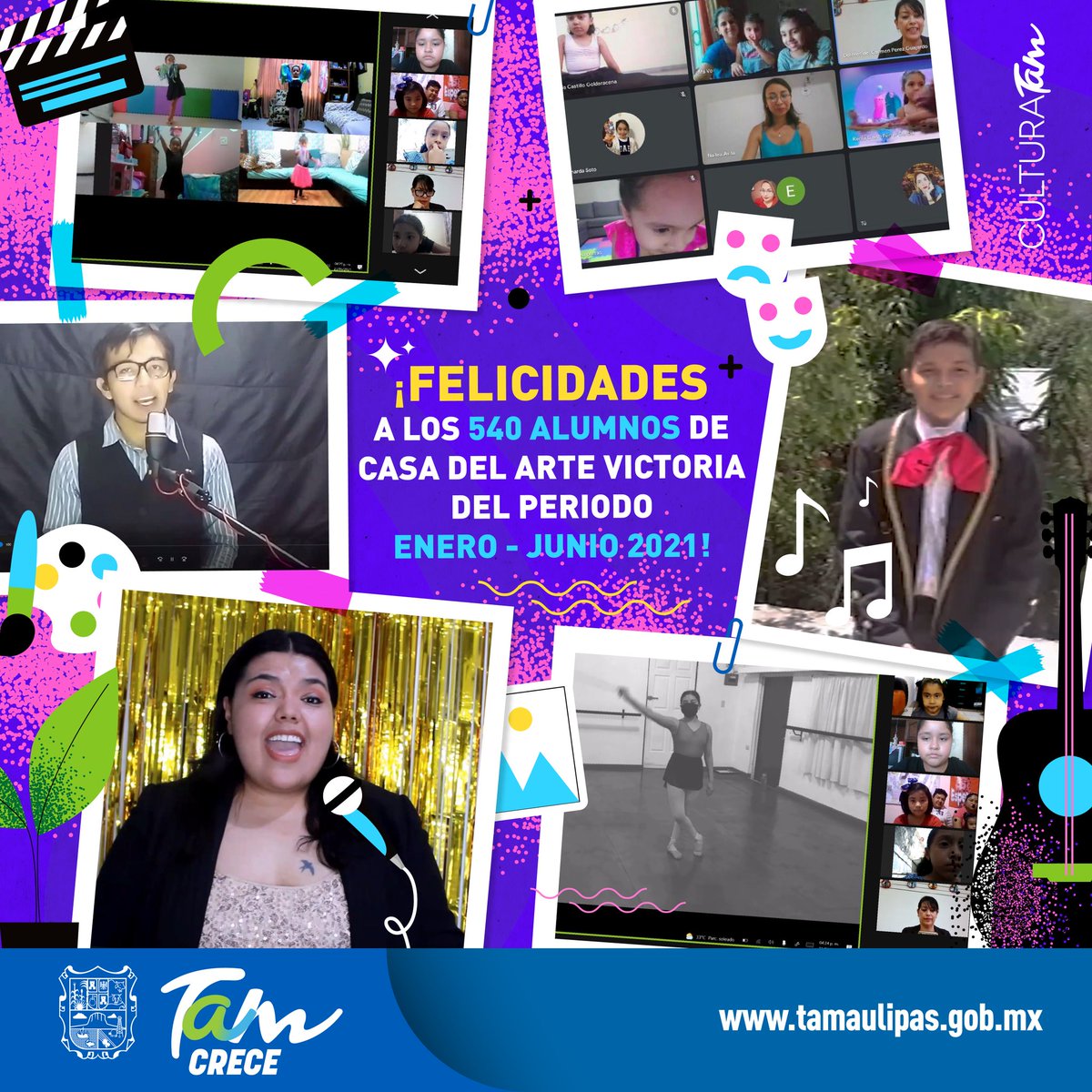 ¡Con gran éxito concluye el Periodo enero-junio 2021 de <a href="/casadelartevic/">CasadelArteVictoria</a>! 👏🏽🤩

Agradecemos a los alumnos y padres de familia por confiar su desarrollo artístico a nuestra unidad cultural y a las más de 800 personas que se dieron cita para presenciar las clausuras de los talleres.