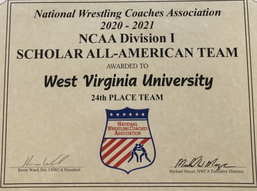WVUWrestling's tweet image. Getting it done in the classroom and on the mat. #HailWV